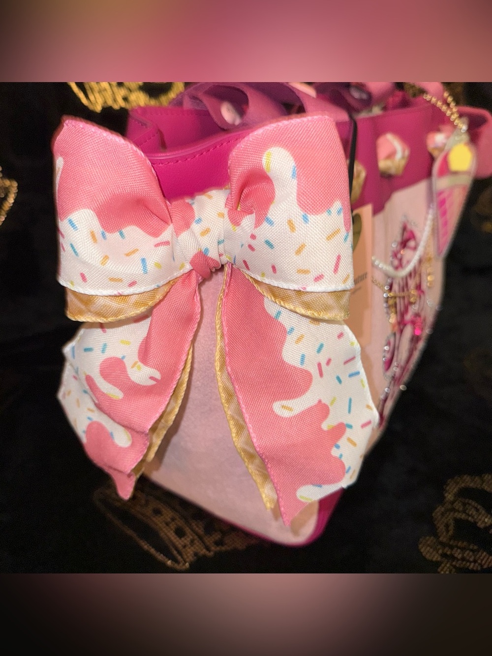 NWT Custom Juicy Couture Sugar Rush Ice Cream Cherry Drip Daydreamer Tote 1 Of 1 - Picture 5 of 10